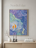 "Vortex of Koi" Modern Organic Abstract Canvas Wall Art