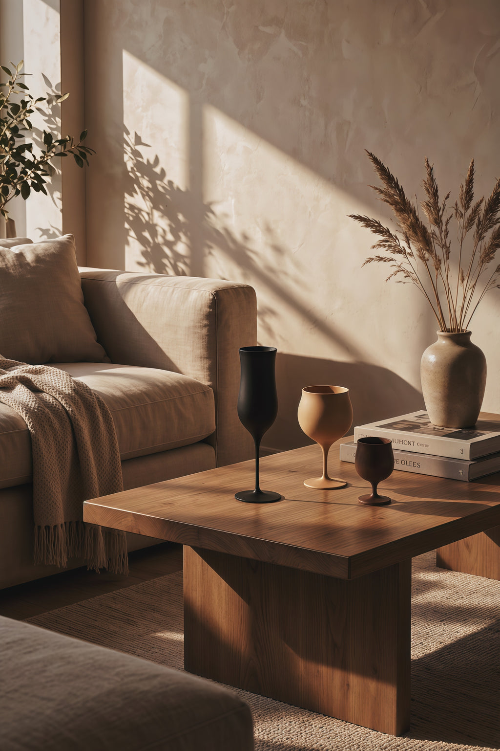 Matte Black Brut Birch Champagne Goblet