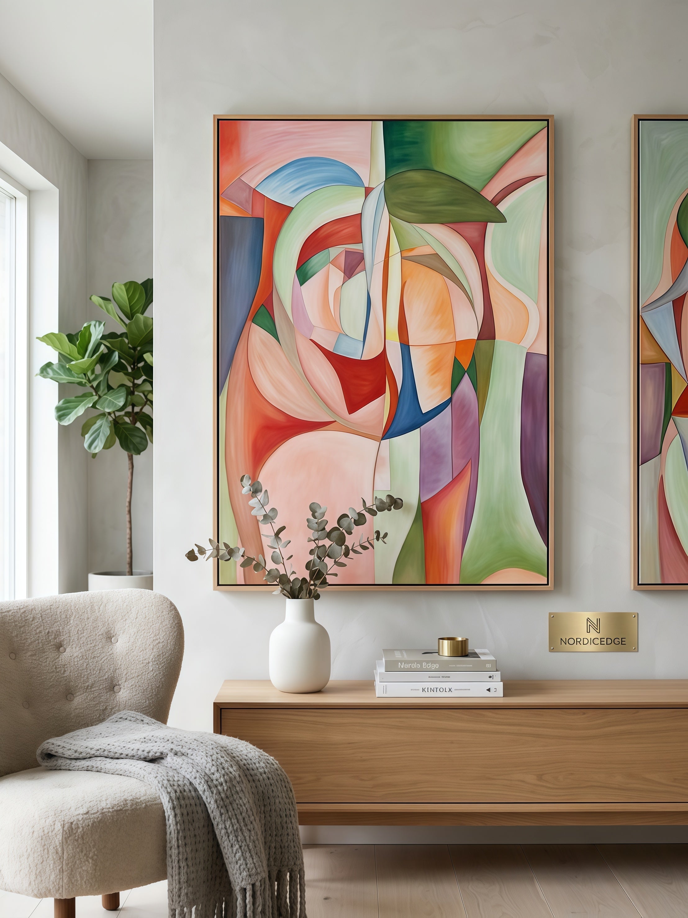"Apple" Modern Organic Abstract Canvas Wall Art