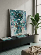 Time Traveler" Original Abstract Painting – surface detail