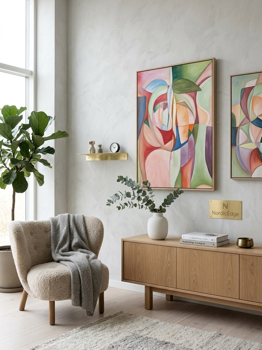 "Apple" Modern Organic Abstract Canvas Wall Art