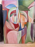 "Apple" Modern Organic Abstract Canvas Wall Art