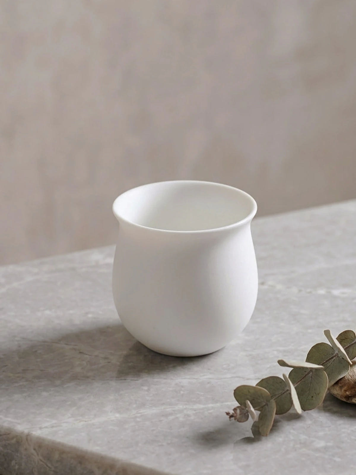 Cloudrest" Handmade Matte Porcelain Tea Cup – front view