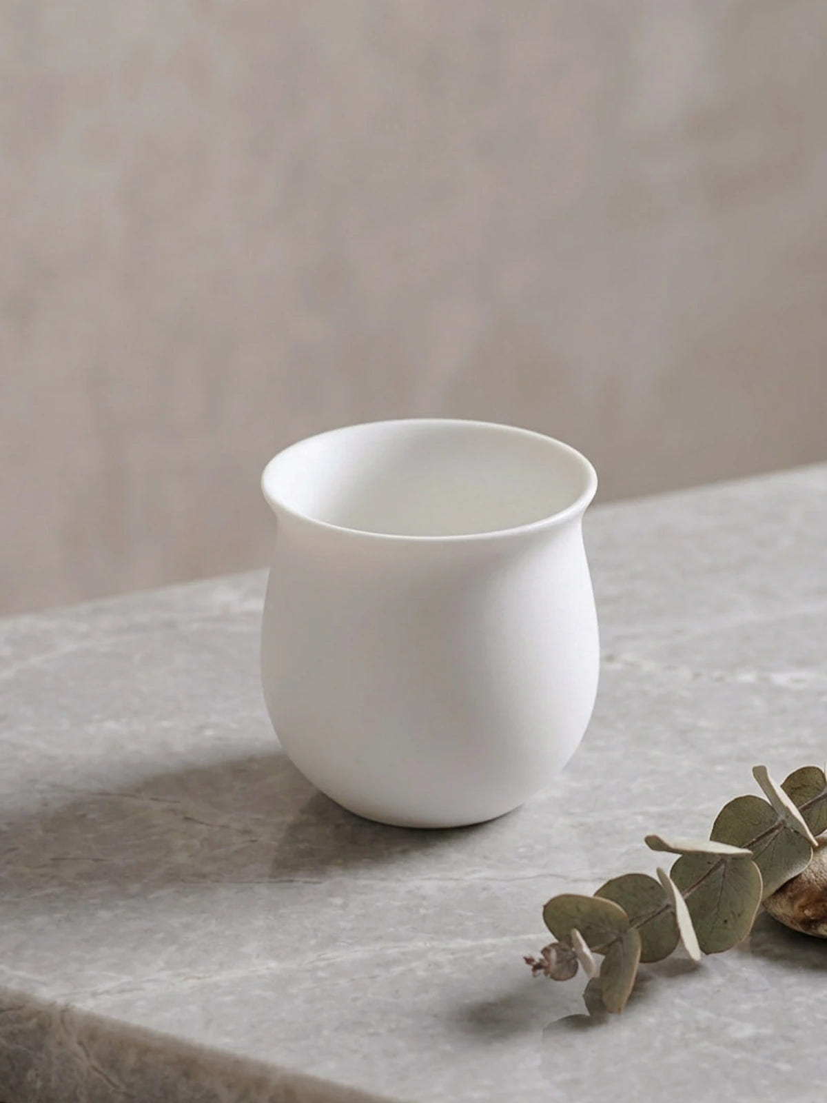 Cloudrest" Handmade Matte Porcelain Tea Cup – front view