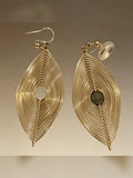 Ripple" Hand-Wrapped Wire Earring – front view